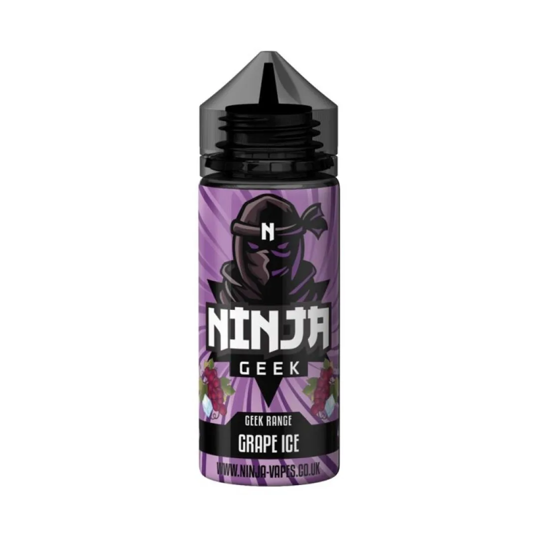 Grape Ice Ninja Vapes Geek Range E-liquid 100ml Shortfill (EXPIRED) | 3 for £3