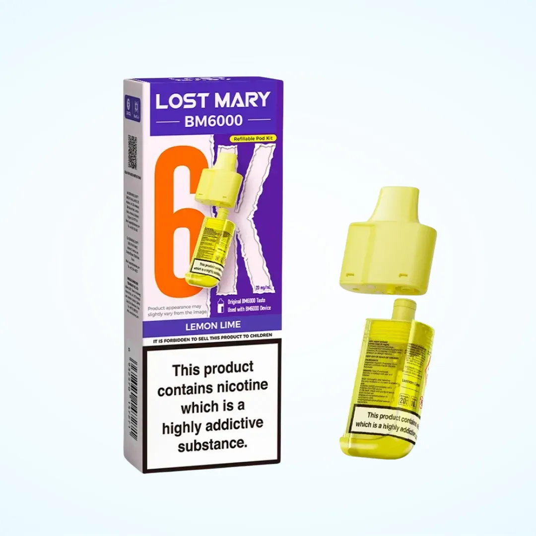 Lemon Lime Lost Mary BM6000 Refill Pack Pod