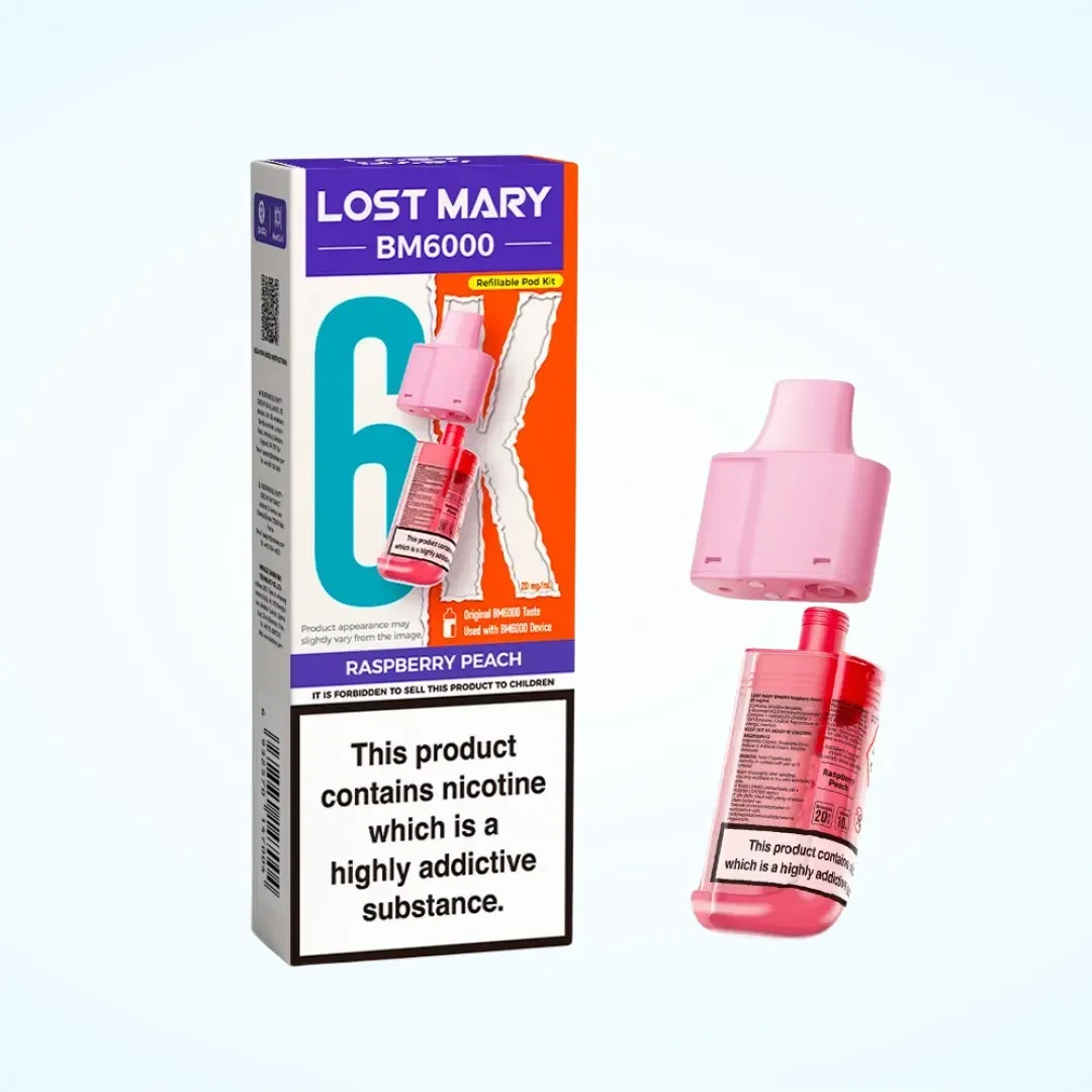 Lost Mary BM6000 Refill Pack Pod by Raspberry Peach