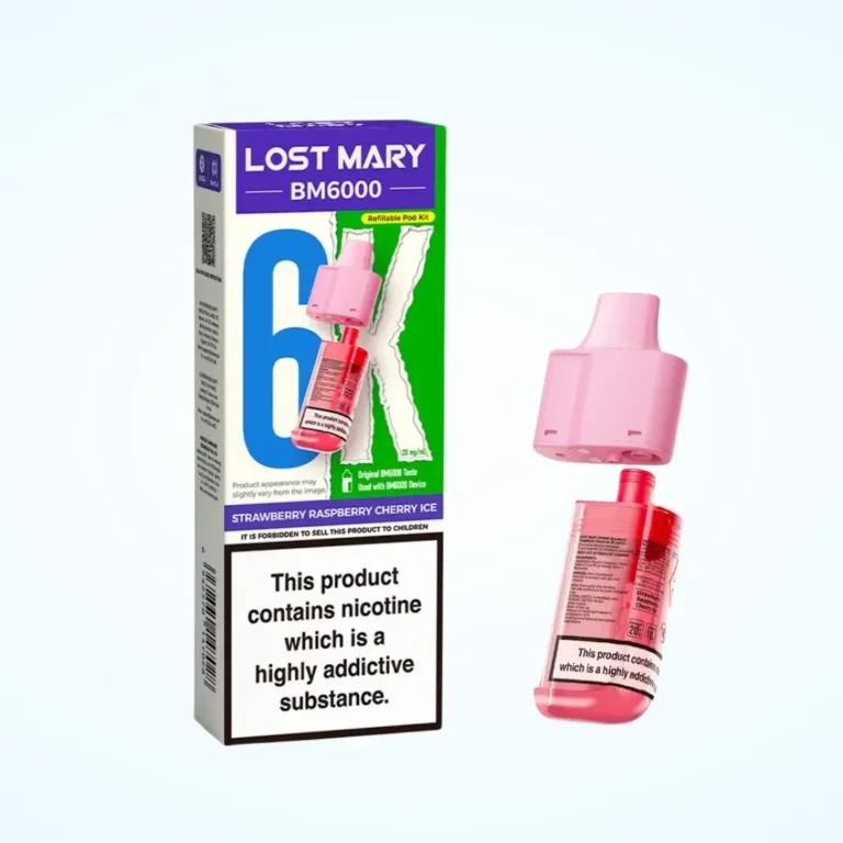 Strawberry Raspberry Cherry Ice Lost Mary BM6000 Refill Pack Pod