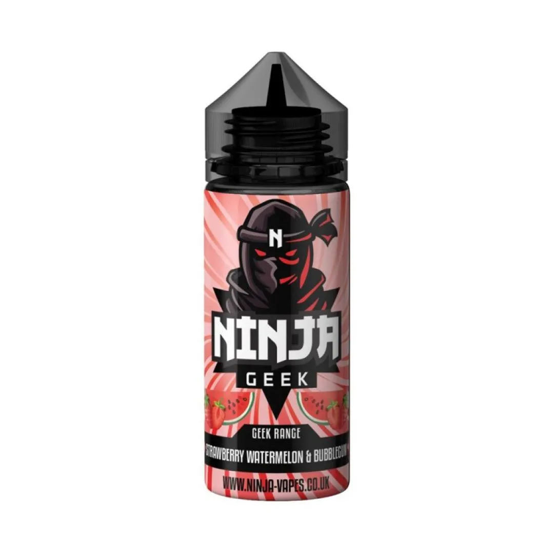 Strawberry Watermelon & Bubble Gum by Ninja Vapes Geek Range 100ml (EXPIRED) | 3 for £3