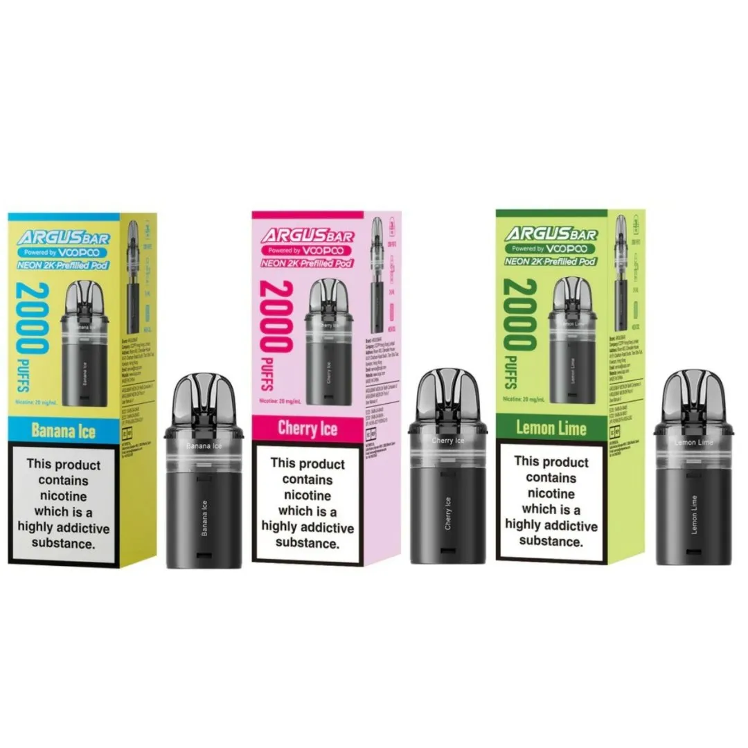 VooPoo Argus Bar Neon 2K Prefilled Refill Pod | Only £4.99 | Any 3 for £12